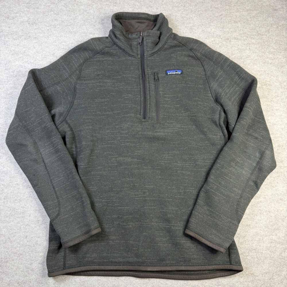 Patagonia Better Sweater 1/4 Zip Pullover Mens Medium Charcoal Grey Fleece 25522